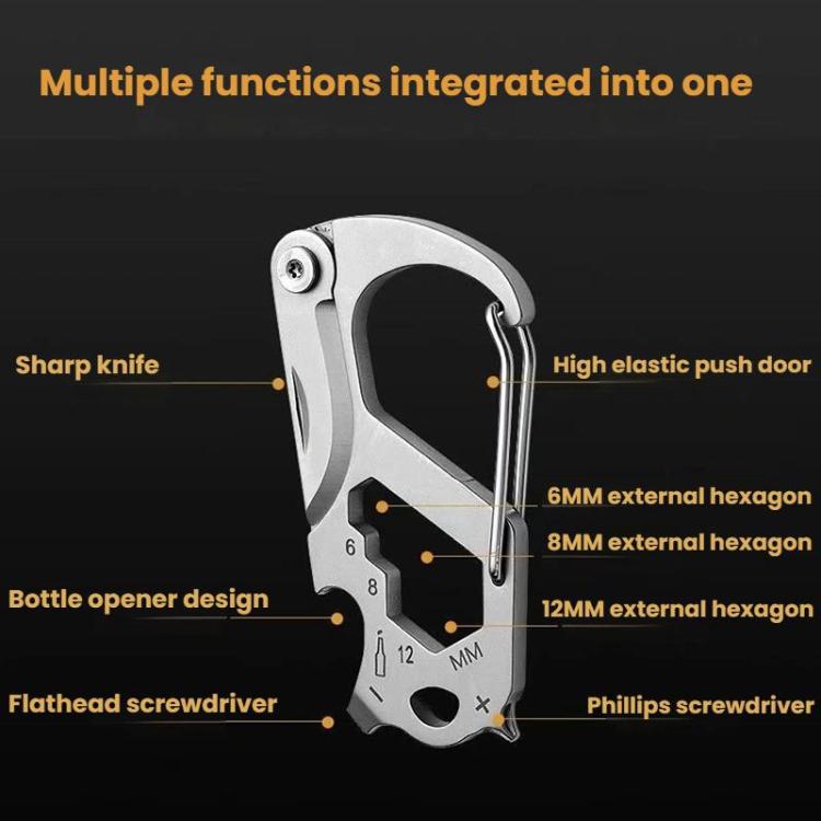 7 In 1 Round Mountaineering Buckle Outdoor Multifunctional Screwdriver Bottle Opener Portable Gadgets