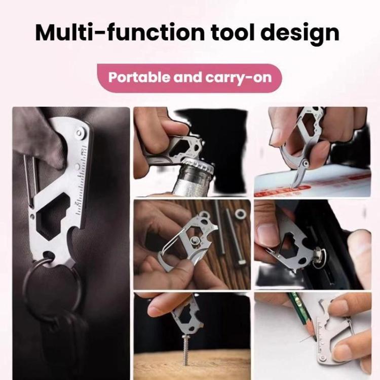 7 In 1 Round Mountaineering Buckle Outdoor Multifunctional Screwdriver Bottle Opener Portable Gadgets