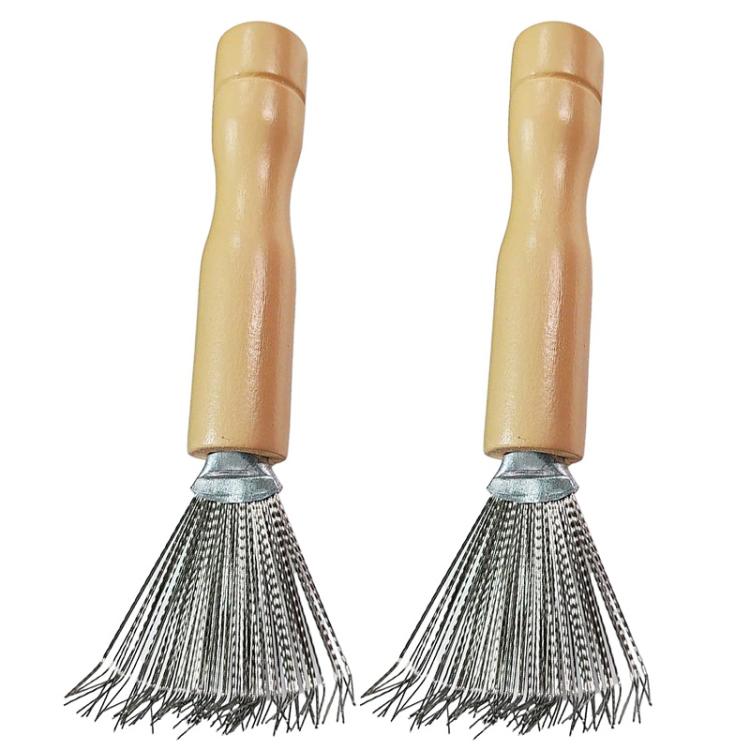 2pcs Stainless Steel Comb Cleaning Brush Air Cushion Comb Hair Removal Small Brush