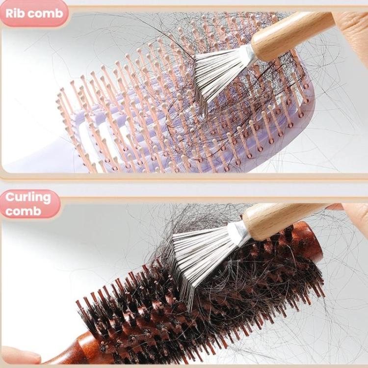 2pcs Stainless Steel Comb Cleaning Brush Air Cushion Comb Hair Removal Small Brush