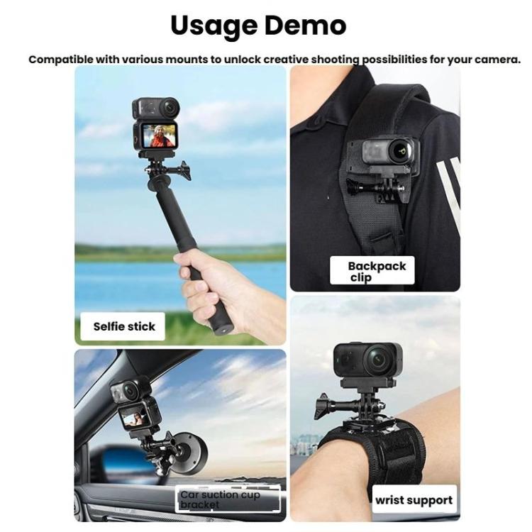 For DJI Osmo Nano Magnetic Quick-Release Adapter Base With 2-Claw & 1/4-Inch Screw Hole - Black