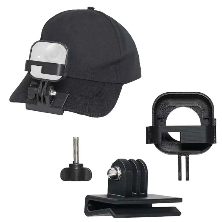 Hat Mount For Insta360 GO Ultra POV Cap Clip For Hands-Free First Person Shooting - Black