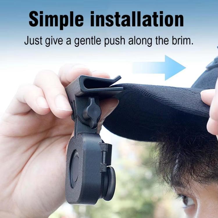 Hat Mount For Insta360 GO Ultra POV Cap Clip For Hands-Free First Person Shooting - Black