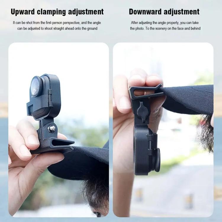 Hat Mount For Insta360 GO Ultra POV Cap Clip For Hands-Free First Person Shooting - Black