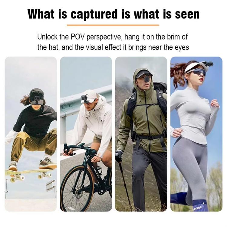 Hat Mount For Insta360 GO Ultra POV Cap Clip For Hands-Free First Person Shooting - Black