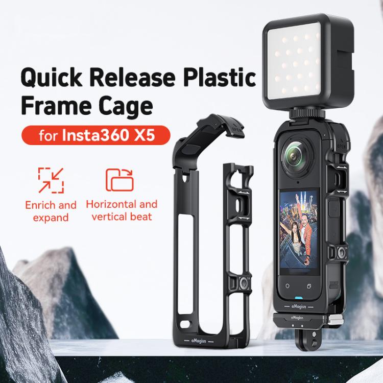 For Insta360 X5 AMagisn Quick Release Plastic Cage Expansion Frame Accessories - PF02