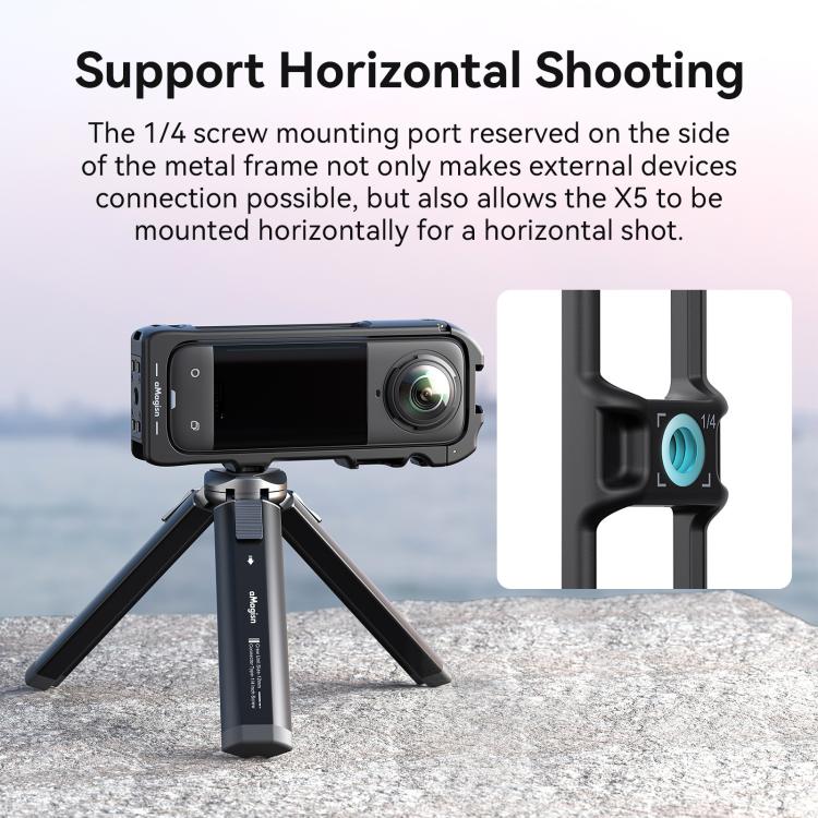 For Insta360 X5 AMagisn Quick Release Plastic Cage Expansion Frame Accessories - PF02
