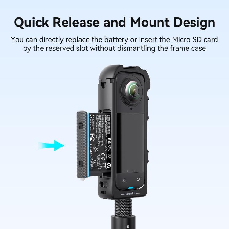 For Insta360 X5 AMagisn Quick Release Plastic Cage Expansion Frame Accessories - PF02