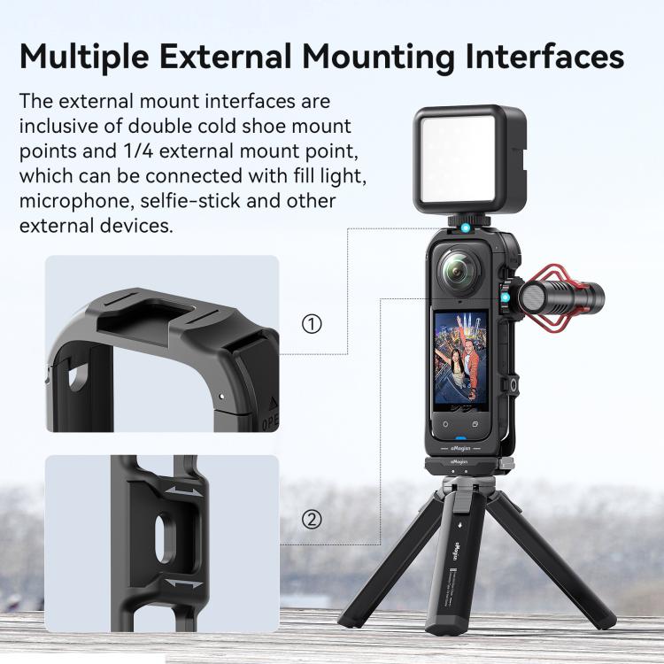 For Insta360 X5 AMagisn Quick Release Plastic Cage Expansion Frame Accessories - PF02