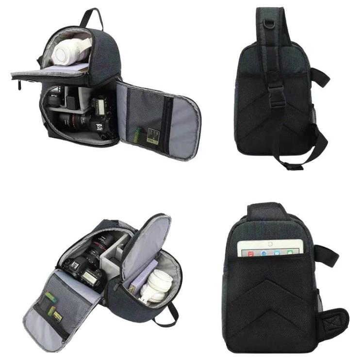 Single-Lens Reflex Camera Crossbody Bag Multi-Functional Waterproof Camera Bag - Blue