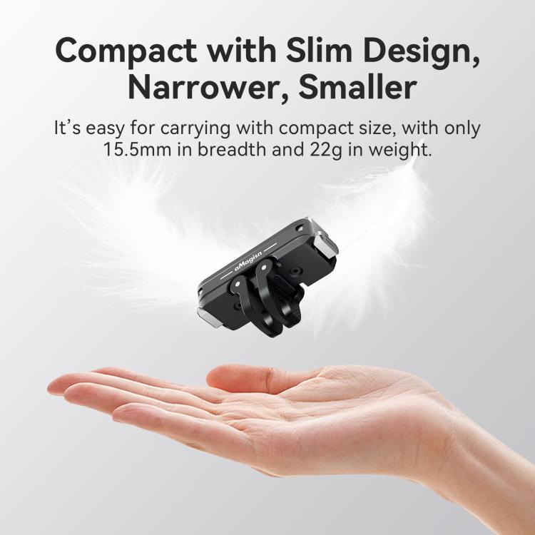 aMagisn TN11 Bidirectional Magnetic Quick Release Mount 2.0 For DJI Nano / Osmo 360 / Action 5 Pro / 4 / 3 - Black