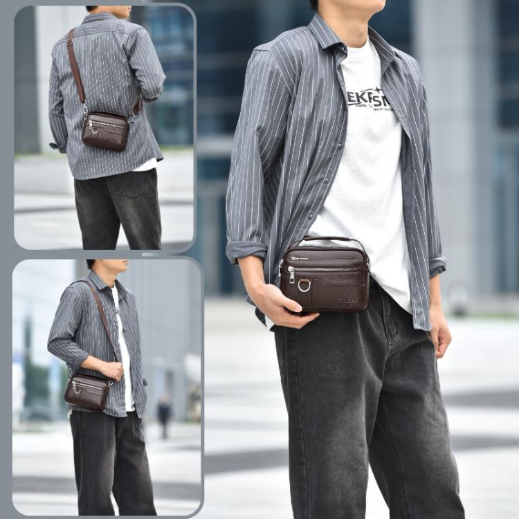 WEIXIER D894 Men Multi-Functional Waterproof Crossbody Bag Minimalist Portable Shoulder Bag - Brown