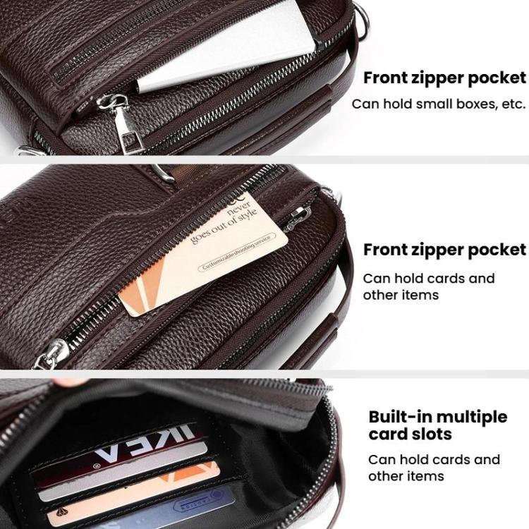 WEIXIER D894 Men Multi-Functional Waterproof Crossbody Bag Minimalist Portable Shoulder Bag - Brown