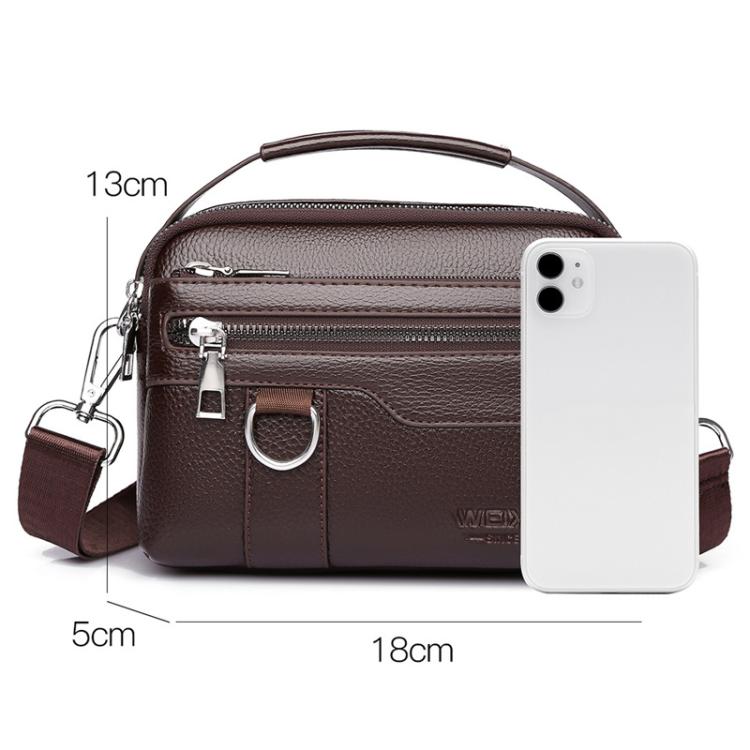 WEIXIER D894 Men Multi-Functional Waterproof Crossbody Bag Minimalist Portable Shoulder Bag - Brown