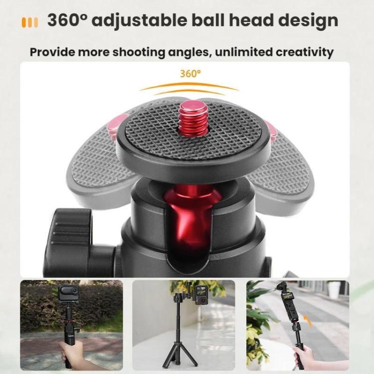 For DJI Osmo Pocket 3 / Action 5 Pro Flymile Extended Selfie Stick Tripod - Black