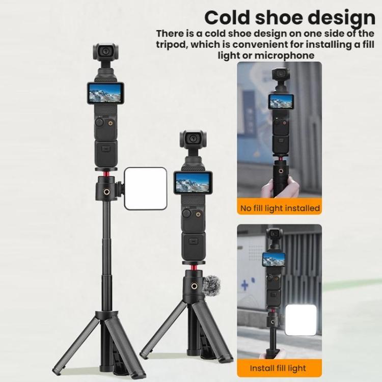For DJI Osmo Pocket 3 / Action 5 Pro Flymile Extended Selfie Stick Tripod - Black