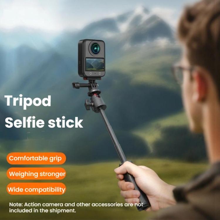 For DJI Osmo Pocket 3 / Action 5 Pro Flymile Extended Selfie Stick Tripod - Black