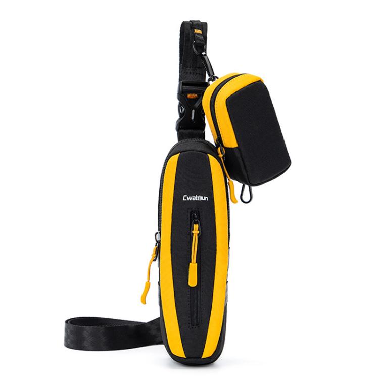 For DJI Osmo Pocket 3 Cwatcun D225 Small Organizer Bag Protective Multifunctional Sports Camera Bag - Black Yellow