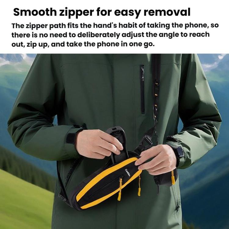 For DJI Osmo Pocket 3 Cwatcun D225 Small Organizer Bag Protective Multifunctional Sports Camera Bag - Black Yellow