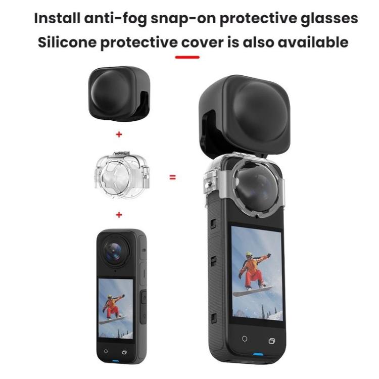 For Insta360 X4 Flymile Action Camera Anti-fog Lens Cap - Transparent