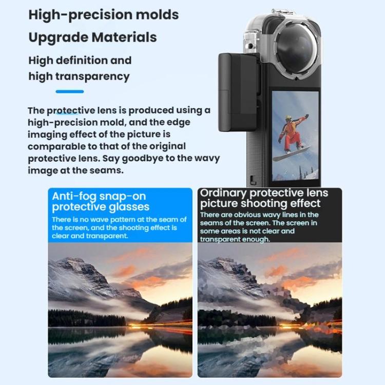 For Insta360 X4 Flymile Action Camera Anti-fog Lens Cap - Transparent