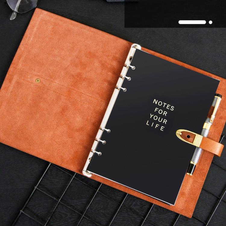 A5 Genuine Leather Travel Journal Refillable Notebook with Vintage Soft Cover & Antique Brass Buckle Closure