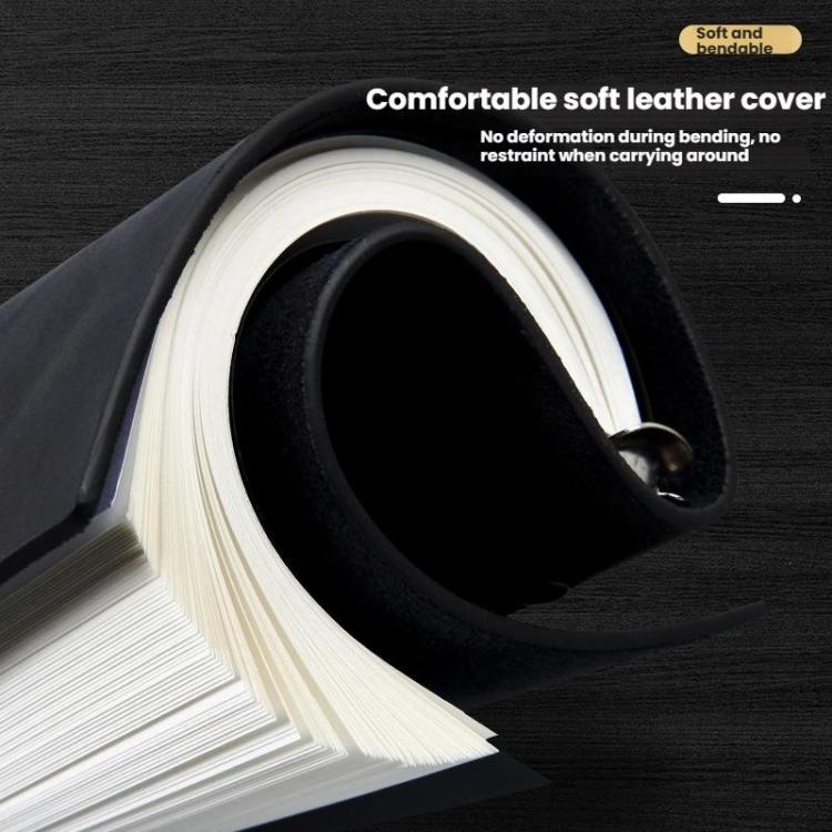 A5 Genuine Leather Travel Journal Refillable Notebook with Vintage Soft Cover & Antique Brass Buckle Closure
