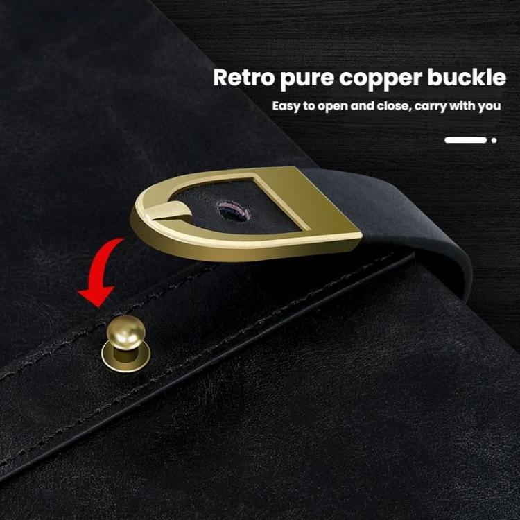 A5 Genuine Leather Travel Journal Refillable Notebook with Vintage Soft Cover & Antique Brass Buckle Closure