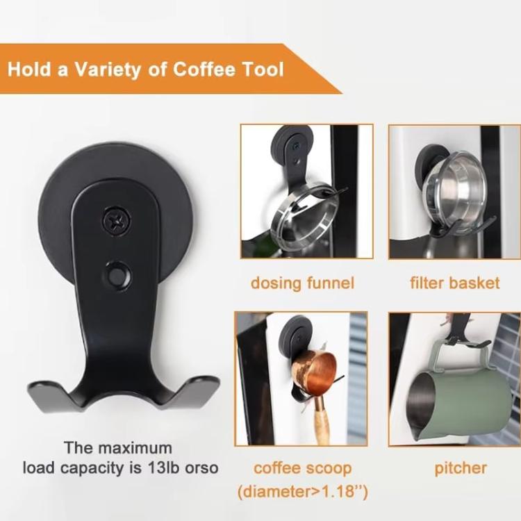 Magnetic Hooks for Ninja ES601 Coffee Machines Coffee Handle Storage Rack - Black