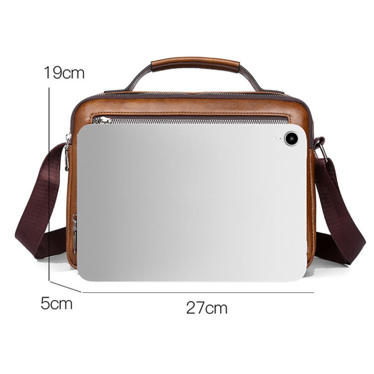WEIXIER D845 Men Business Casual Commuting Bag Large-Capacity Handheld Crossbody Bag, Spec: Horizontal Black