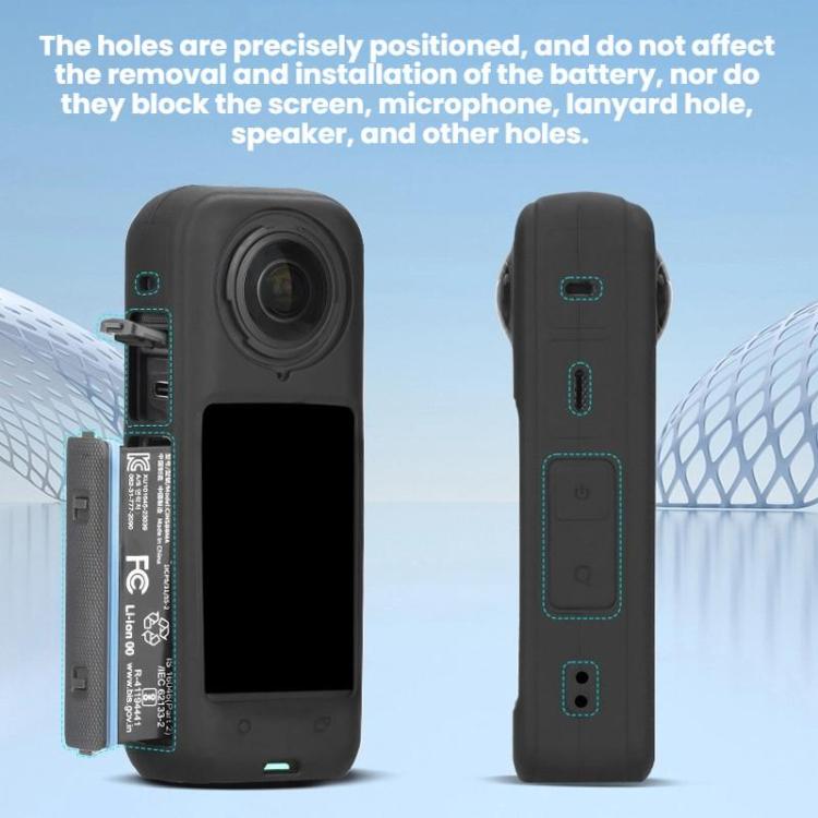 For Insta360 X4 Flymile Dust-proof Silicone Protective Cover - Black