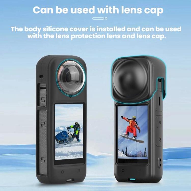 For Insta360 X4 Flymile Dust-proof Silicone Protective Cover - Black