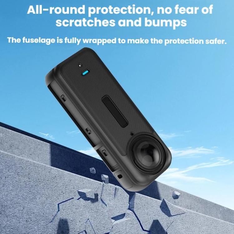 For Insta360 X4 Flymile Dust-proof Silicone Protective Cover - Black