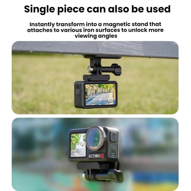 Flymile Neck-Mounted Magnetic Action Camera Bracket For DJI Osmo 360 / Pocket 3 / Action 5 Pro / Insta360 X5 - Black