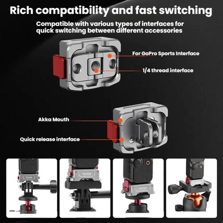 For DJI Osmo Pocket 3 Flymile Dual-Port 1/4" Thread Magnetic Quick-Release Charging Adapter - PO3037
