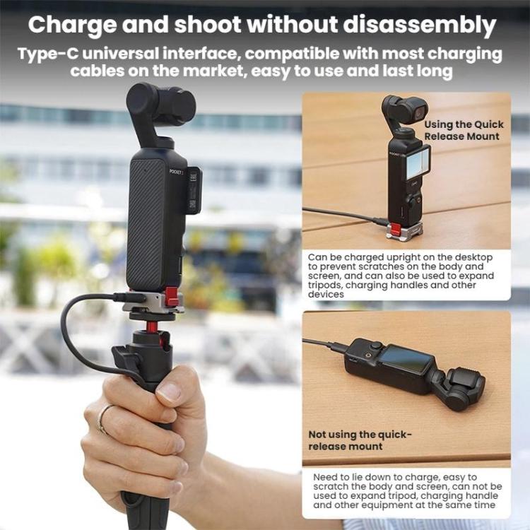 For DJI Osmo Pocket 3 Flymile Dual-Port 1/4" Thread Magnetic Quick-Release Charging Adapter - PO3037
