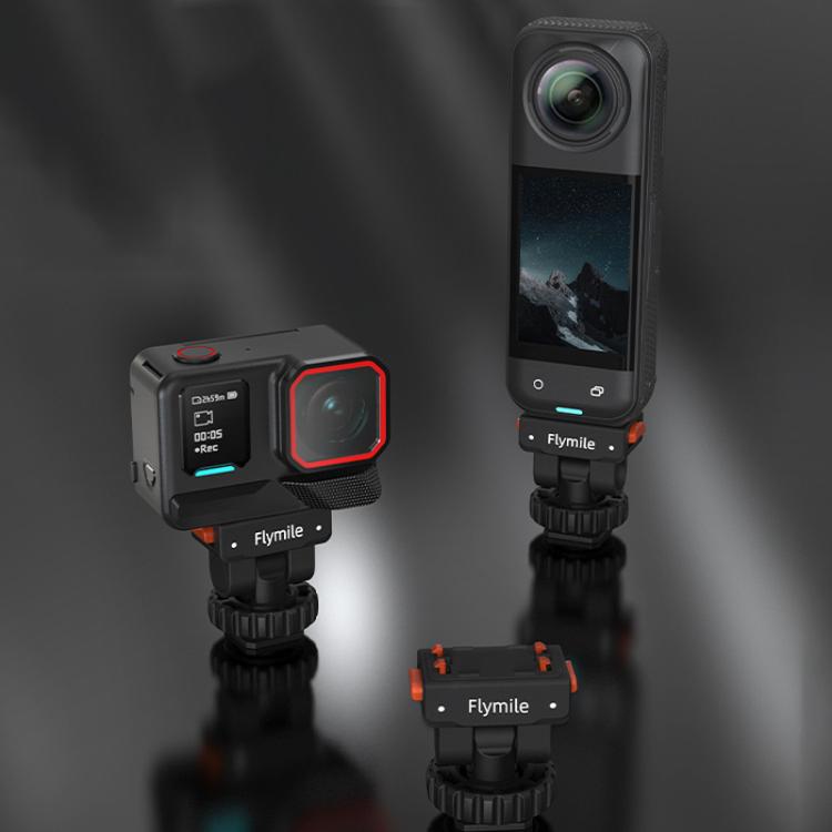 For Insta360 Flymile Quick-Release Cold Shoe Gimbal Magnetic Expansion Bracket - Black