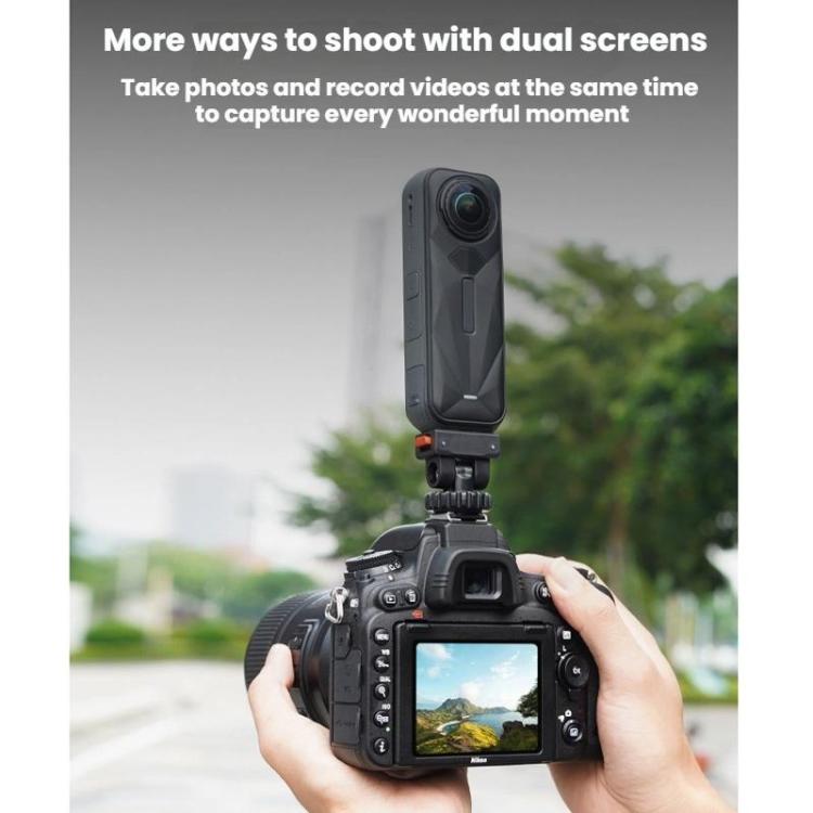 For Insta360 Flymile Quick-Release Cold Shoe Gimbal Magnetic Expansion Bracket - Black