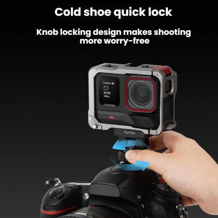 For Insta360 Flymile Quick-Release Cold Shoe Gimbal Magnetic Expansion Bracket - Black