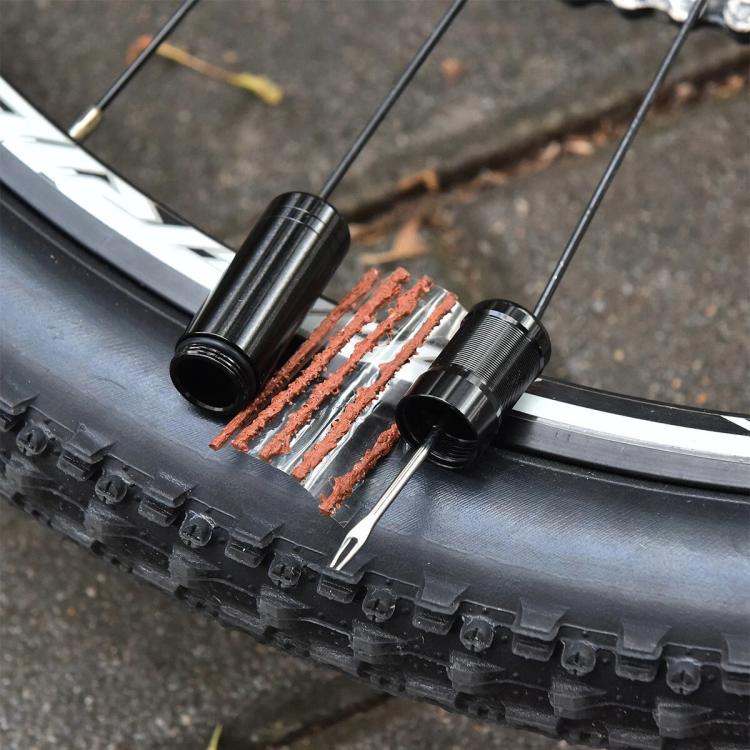 2pcs Emergency Tire Repair Rubber Strips Bicycle Repair Tool Fork - Black