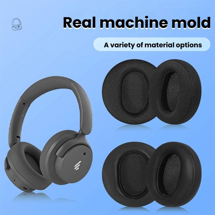 2pcs Ear Cushions for Edifier Fit900NB Headphones Soft Earpads Protein Leather Black