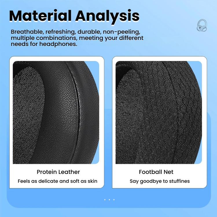 2pcs Ear Cushions for Edifier Fit900NB Headphones Soft Earpads Protein Leather Black