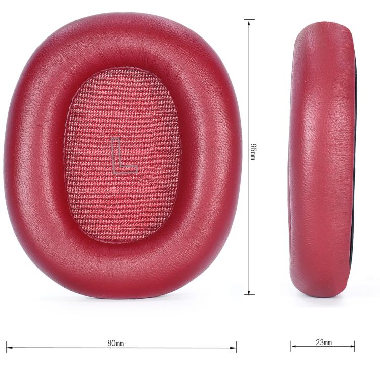 1pair Ear Pads For Bang & Olufsen Beoplay H95 ANC Headphones Genuine Lambskin Ear Cushions With Magnetic Attachment - Red