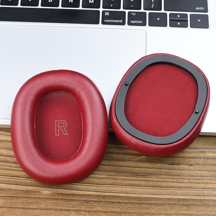 1pair Ear Pads For Bang & Olufsen Beoplay H95 ANC Headphones Genuine Lambskin Ear Cushions With Magnetic Attachment - Red