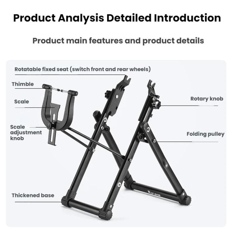 WEST BIKING Bicycle Repair Rim Adjustment Station Hub Aligner - Black