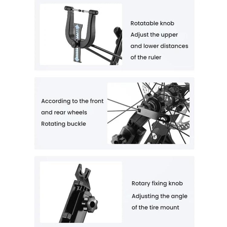 WEST BIKING Bicycle Repair Rim Adjustment Station Hub Aligner - Black