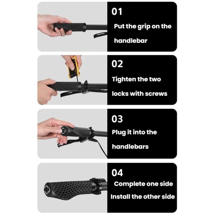 WEST BIKING Comfortable Non-slip Shock-absorbing Breathable Mountain Bike Grips - Black