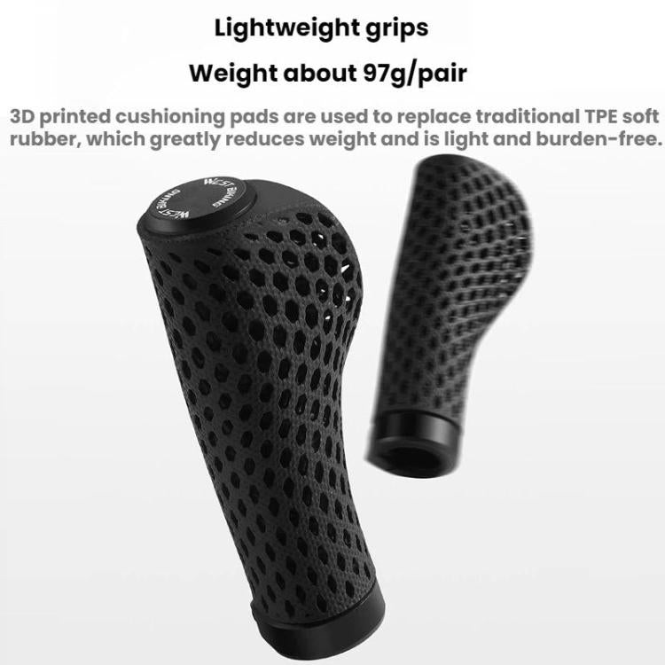 WEST BIKING Comfortable Non-slip Shock-absorbing Breathable Mountain Bike Grips - Black