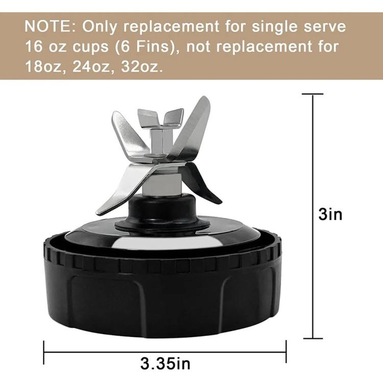 6-Fin Replacement Blade for Ninja BL660/BL740 Blenders & Juicers Single Serve 16 oz Cup