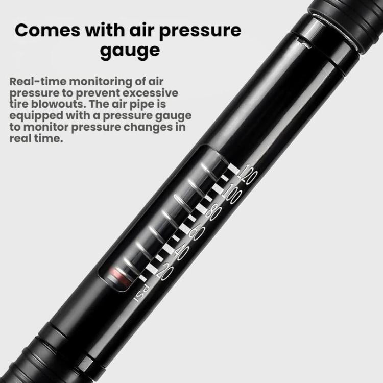 WEST BIKING Mini Portable Bicycle High-Pressure 120PSI Pump - Black